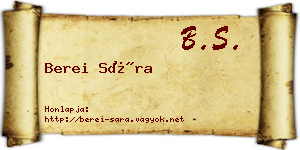 Berei Sára névjegykártya